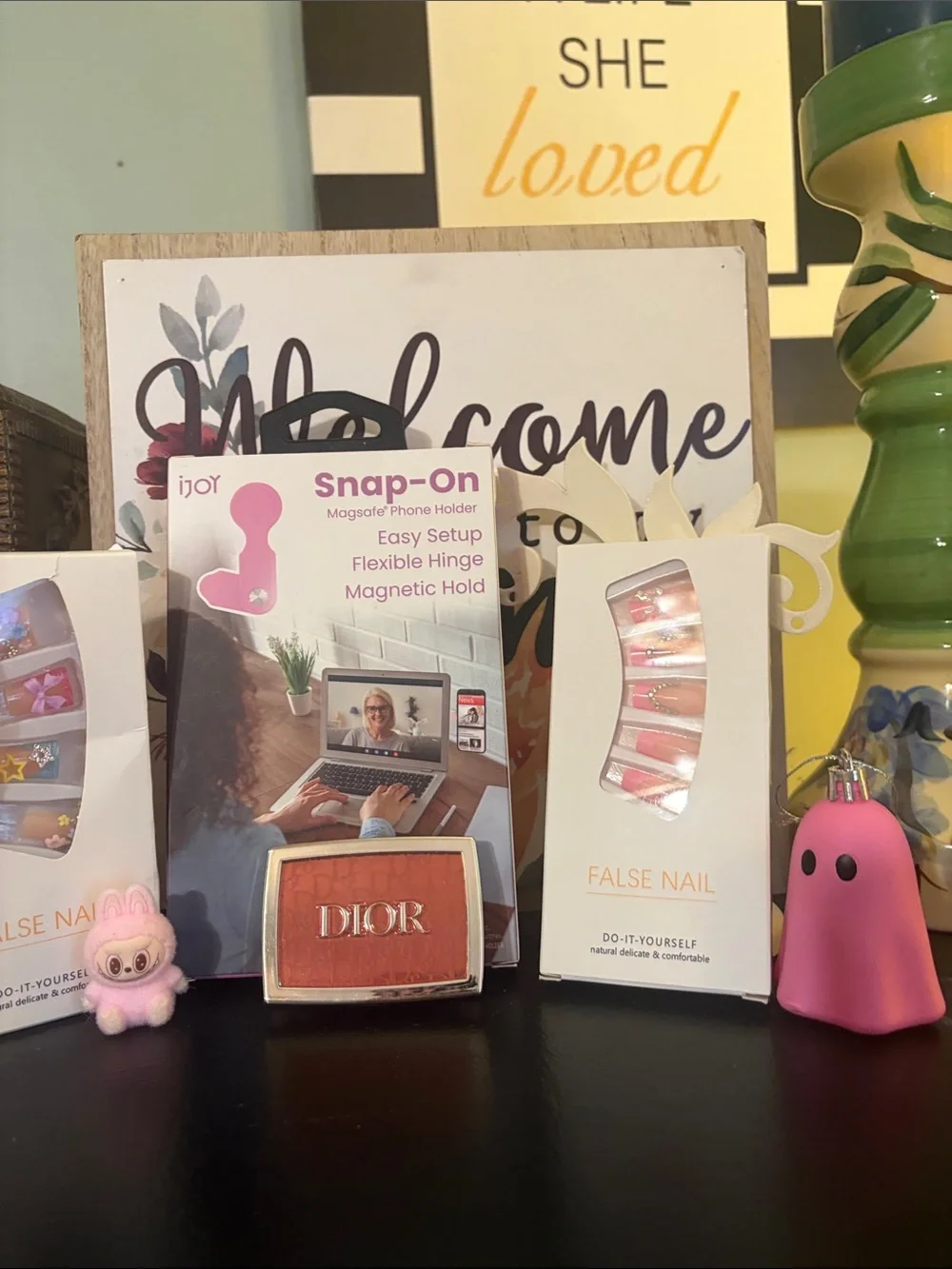 8 piece bundle Snap-On Magnetic Phone Holder - Pink. & Dior & more